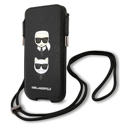 Karl Lagerfeld Torebka KLHCP12MOPHKCK 6,1" czarny/black hardcase Saffiano Ikonik Karl&Choupette Head_0