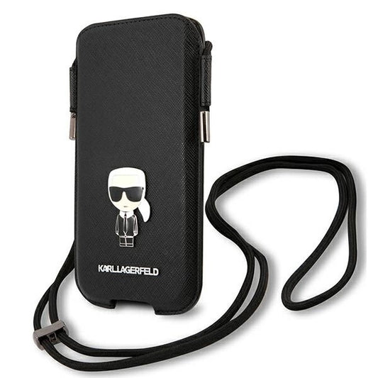Karl Lagerfeld Torebka KLHCP12MOPHKMK 6,1" czarny/black hardcase Saffiano Ikonik Karl's_0