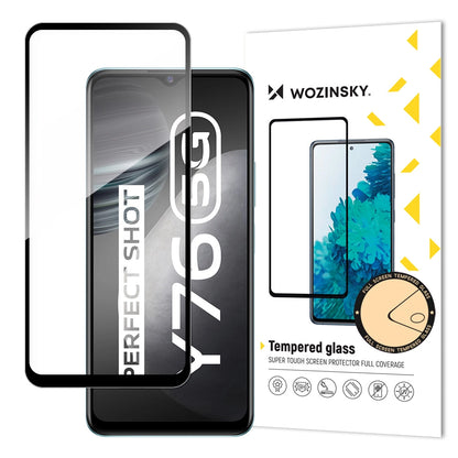 Wozinsky Tempered Glass Full Glue Super Tough Screen Protector Full Coveraged with Frame Case Friendly for Vivo Y76 5G / Y76s / Y74s black_0