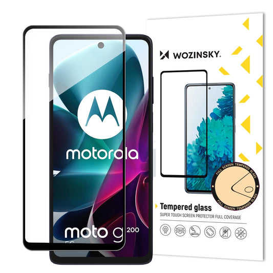 Wozinsky Full Glue Tempered Glass Motorola Moto G200 5G 9H Full Screen Tempered Glass with Black Frame_0