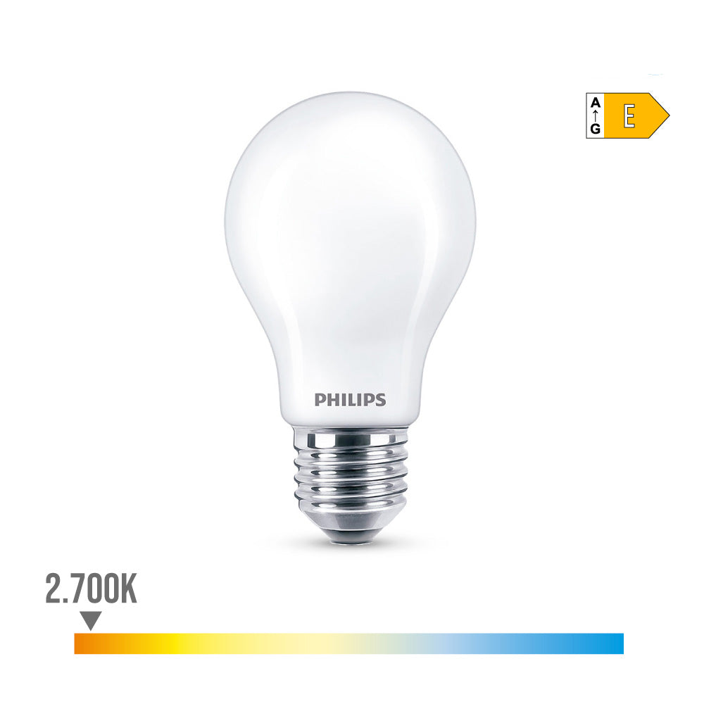 LÃ¢mpada standard led e27 8,5w 1.055lm 2700k luz quente Ã¸6x10,4cm. philips_0