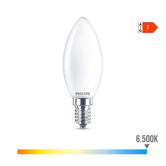 LÃ¢mpada vela led e14 4.3w 470lm 6500k luz fria Ã¸3.5x9.7cm. philips_0