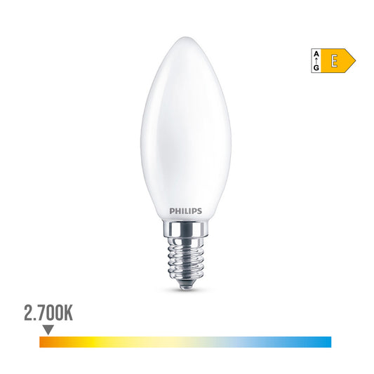 LÃ¢mpada vela led e14 6.5w 806lm 2700k luz quente Ã¸3.5x9.7cm. philips_0