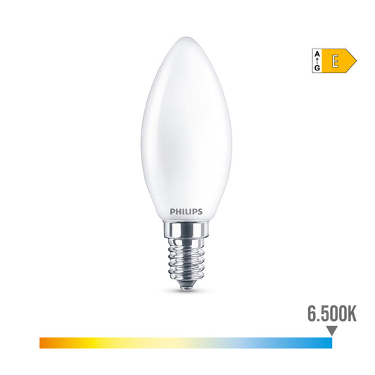 LÃ¢mpada vela led e14 6.5w 806lm 6500k luz fria Ã¸3.5x9.7cm. philips_0