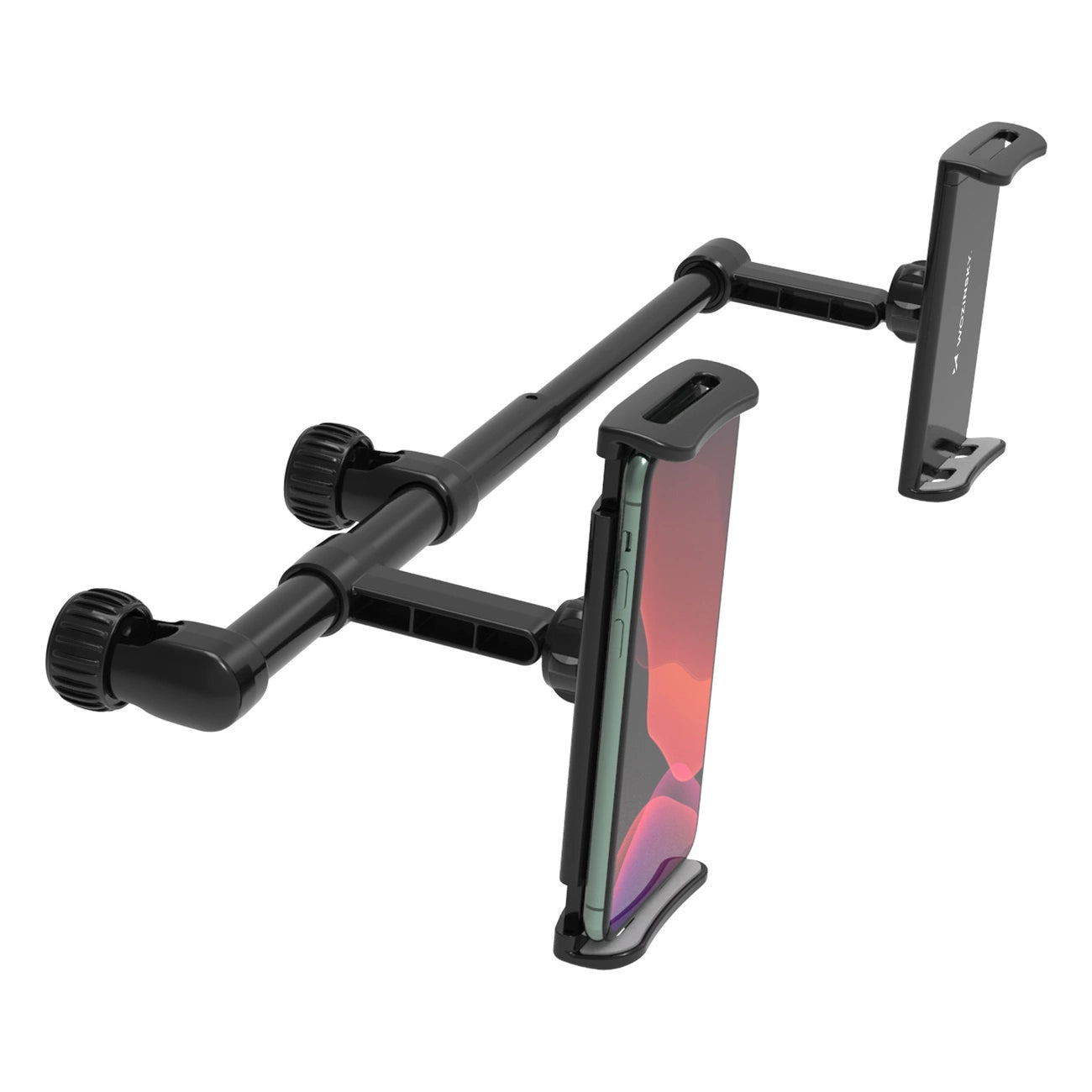 Wozinsky dual car phone holder for headrest black (WTHBK1)_1