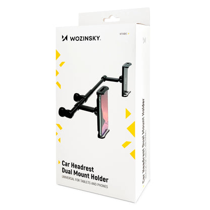 Wozinsky dual car phone holder for headrest black (WTHBK1)_4