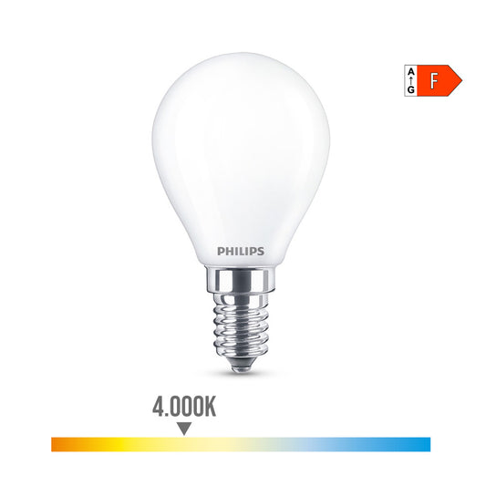LÃ¢mpada esfÃ©rica led e14 4,3 w 470lm 4000k luz dia Ã¸4,5x8,2cm philips_0