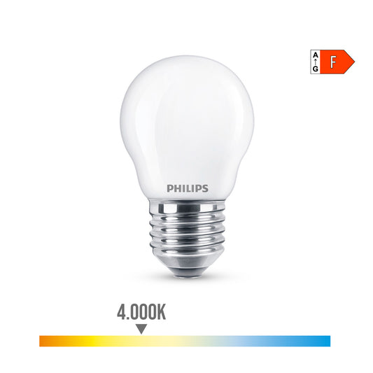 LÃ¢mpada esfÃ©rica led e27 4,3w 470lm 4000k luz dia Ã¸4,5x7,8cm philips_0