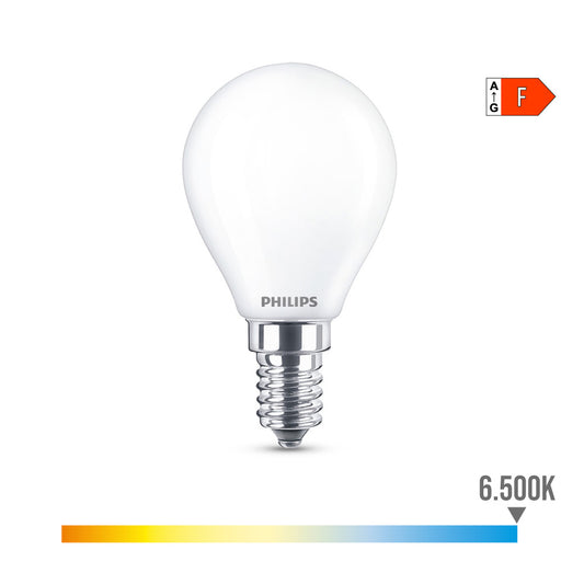 LÃ¢mpada esfÃ©rica led e14 4,3 w 470lm 6500k luz fria Ã¸4,5x8,2cm philips_0