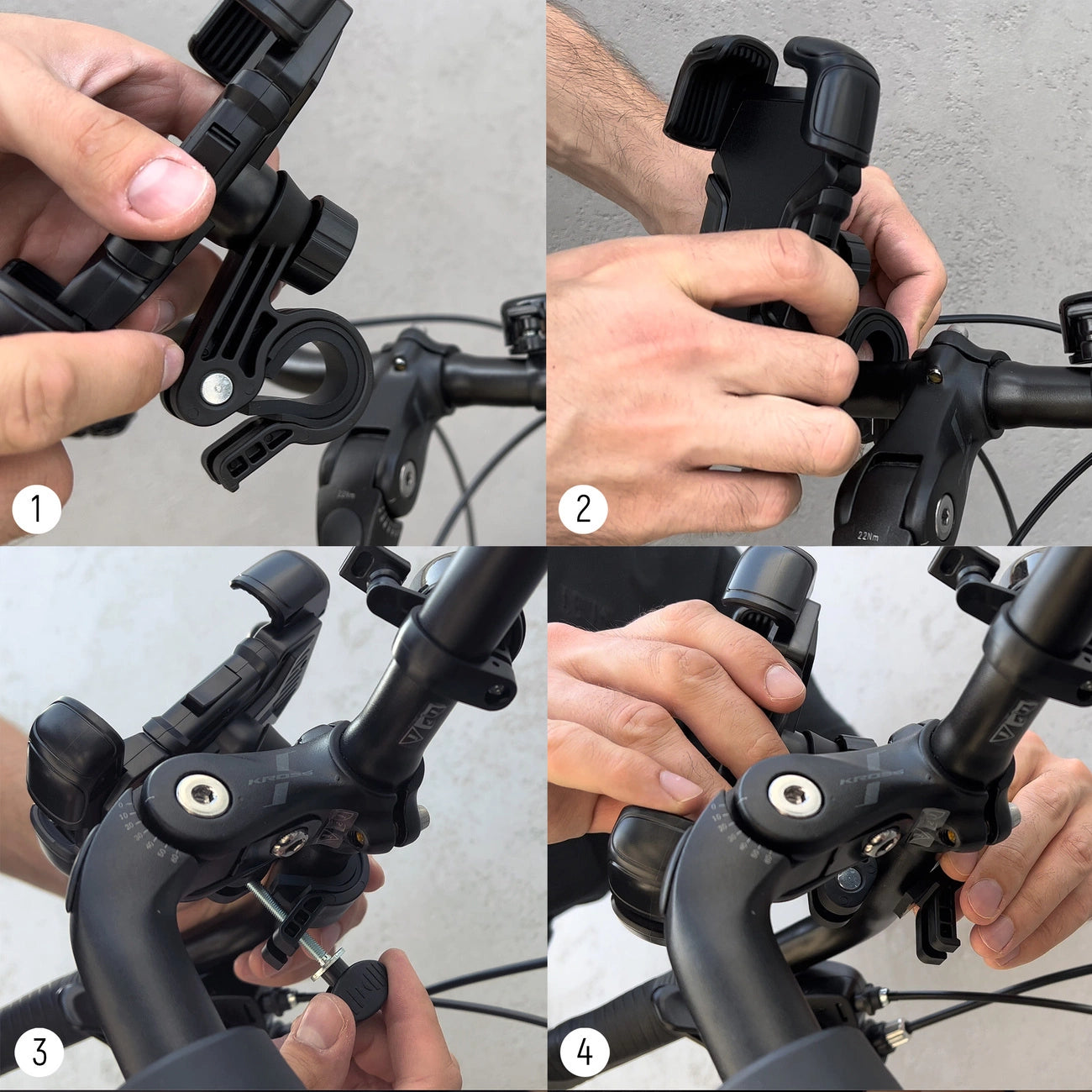 Wozinsky strong phone holder for the handlebar of a bicycle, motorcycle, scooters black (WBHBK6)_5
