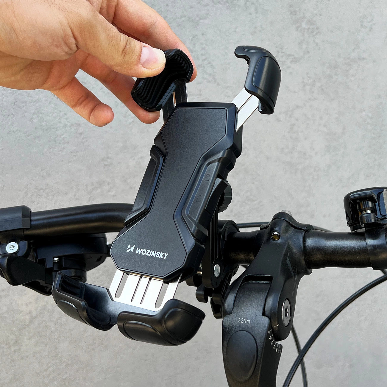Wozinsky strong phone holder for the handlebar of a bicycle, motorcycle, scooters black (WBHBK6)_9