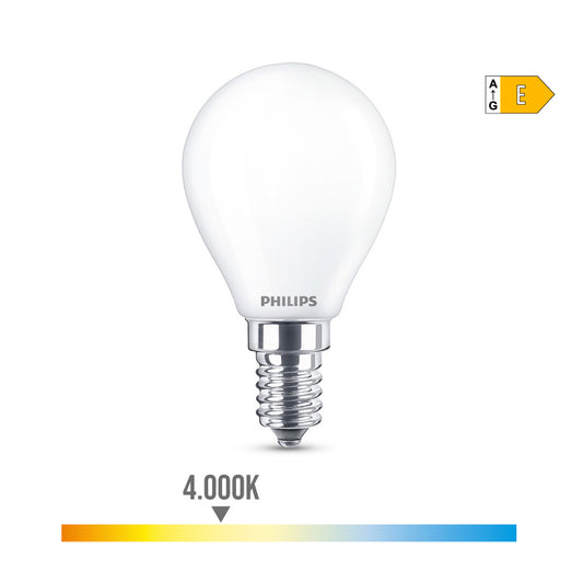 LÃ¢mpada esfÃ©rica led e14 6,5w 806lm 4000k luz dia Ã¸4,5x8cm philips_0