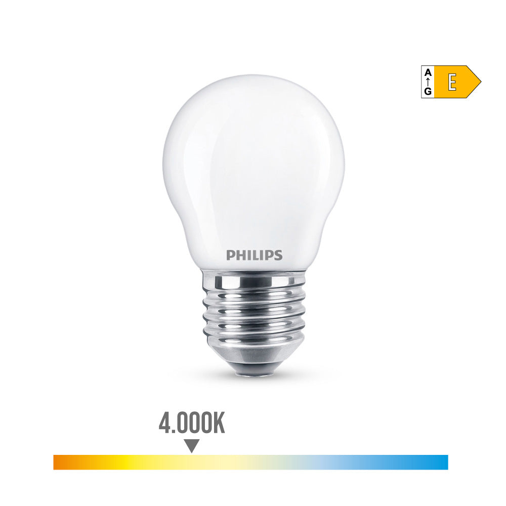 LÃ¢mpada esfÃ©rica led e27 6,5w 806lm 4000k luz dia Ã¸4,5x7,8cm philips_0