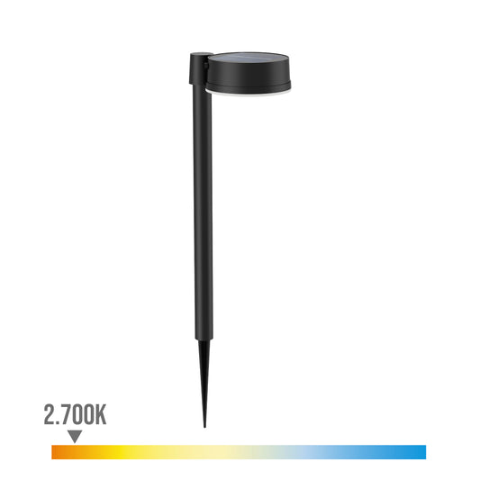 Pedestar solar redondo, ip 44 1,5w, 200im 2700k, luz quente, medidas: 11,2x14,2x54cm. philips_0