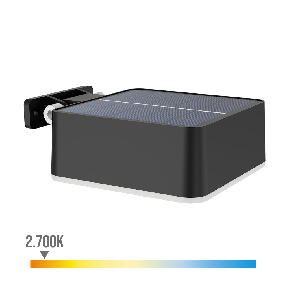 Aplique solar quadrado, ip 44 1,5w, 200im 2700k, luz quente, medidas: 10,5x4,6x13,6cm. philips_0