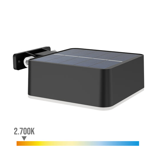Aplique solar quadrado, ip 44 1,5w, 200im 2700k, luz quente, medidas: 10,5x4,6x13,6cm. philips_0