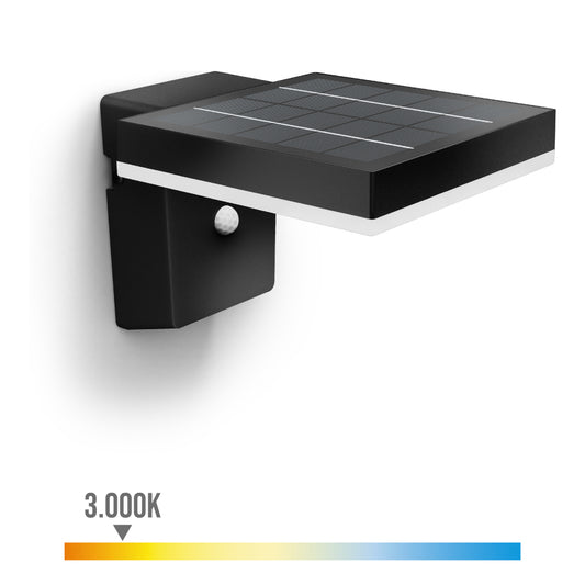 Aplique solar mural quadrado ultraeficiente,ip44 1,3w, 250im 3000k, luz quente, philips_0