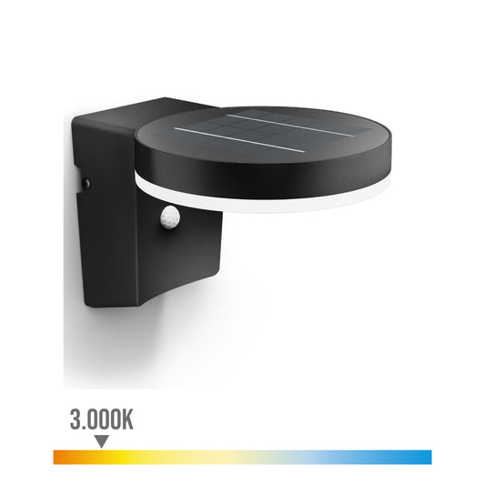 Aplique solar mural redondo ultraeficiente,ip44 1,3w, 250im 3000k, luz quente. philips_0