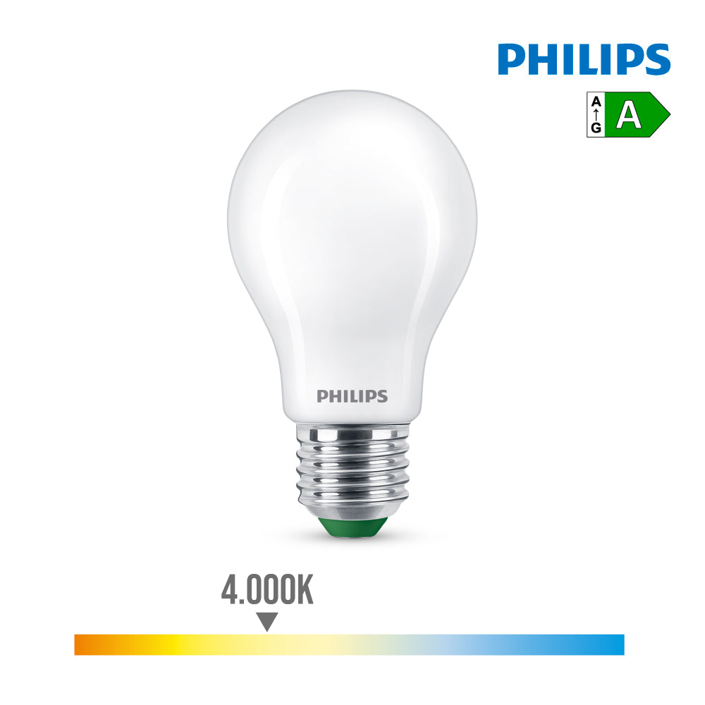 LÃ¢mpada ultra efficient led classic 4w 840im e27 4000k, Ã¸6x10,4cm, philips_0