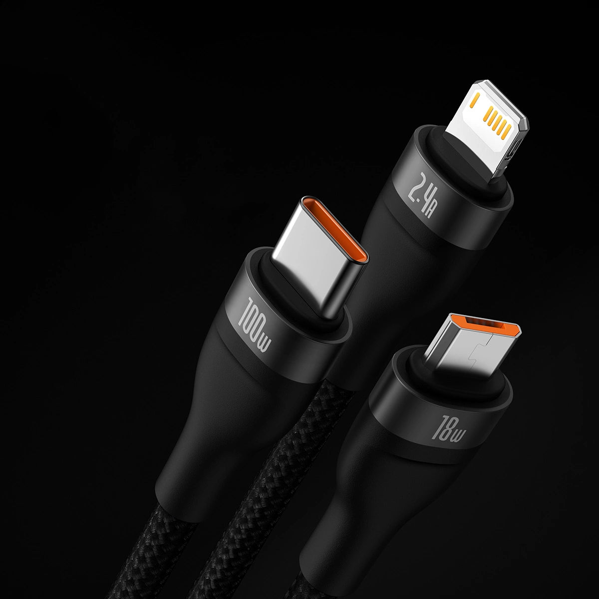 Baseus Flash Series II cable USB - USB Type C / Lightning / micro USB 100 W 1.2 m black (CASS030001)_19