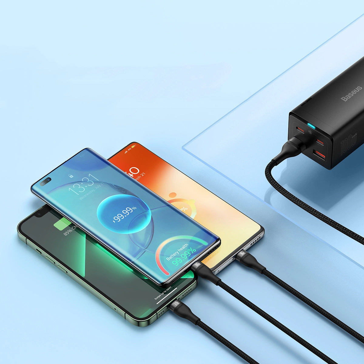 Baseus Flash Series II cable USB - USB Type C / Lightning / micro USB 100 W 1.2 m black (CASS030001)_24