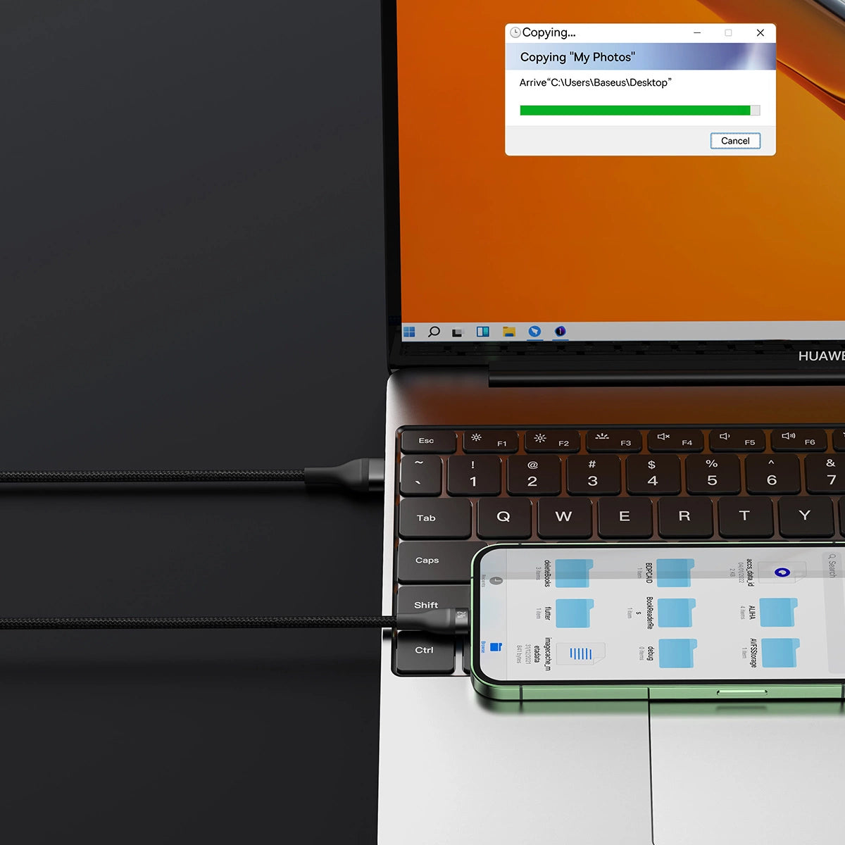 Baseus Flash Series II cable USB - USB Type C / Lightning / micro USB 100 W 1.2 m black (CASS030001)_18