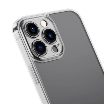 Baseus Frosted Glass Case Cover for iPhone 13 Pro Max Hard Cover with Gel Frame Transparent (ARWS000802)_5