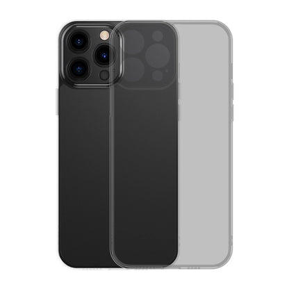 Baseus Frosted Glass Case Cover for iPhone 13 Pro Max Hard Cover with Gel Frame black (ARWS001101)_0