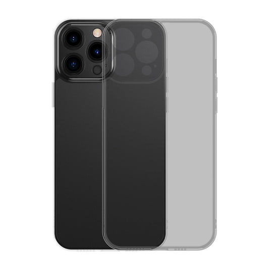 Baseus Frosted Glass Case Cover for iPhone 13 Pro Max Hard Cover with Gel Frame black (ARWS001101)_0