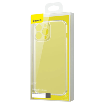 Baseus Frosted Glass Case Cover for iPhone 13 Pro Max Hard Cover with Gel Frame black (ARWS001101)_4
