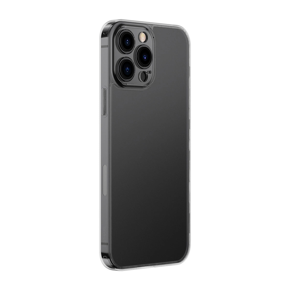 Baseus Frosted Glass Case Cover for iPhone 13 Pro Max Hard Cover with Gel Frame black (ARWS001101)_2