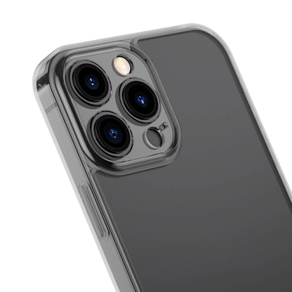 Baseus Frosted Glass Case Cover for iPhone 13 Pro Max Hard Cover with Gel Frame black (ARWS001101)_5