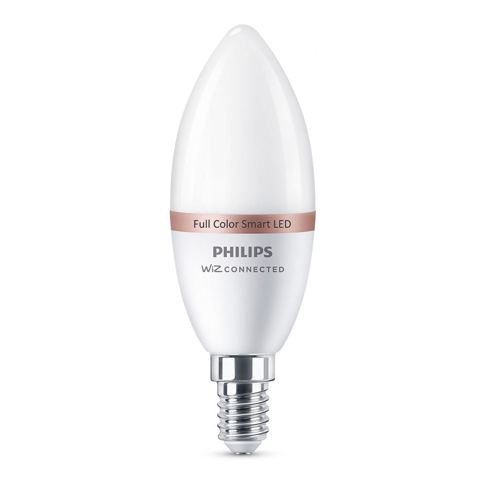 LÃ¢mpada vela led e14 4,9w full colors 470lm wifi philips wiz_0