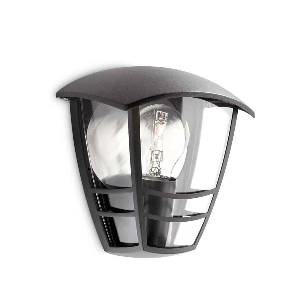 Candeeiro de parede exterior plano 1x60w preto mod. creek philips_0