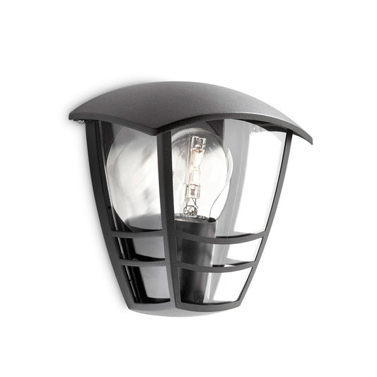 Candeeiro de parede exterior plano 1x60w preto mod. creek philips_0