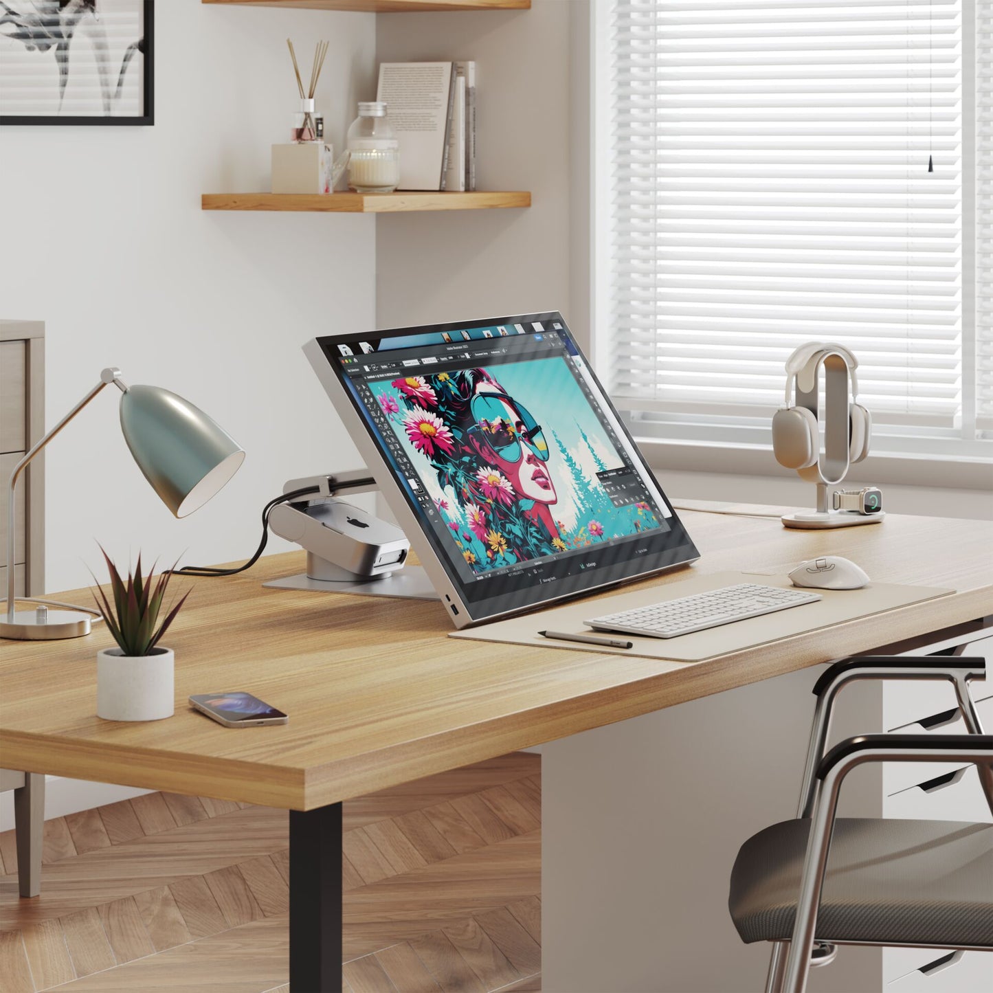Suporte Monitor Alogic ASPEKT Omni Fold Mac Mini 32” Prata