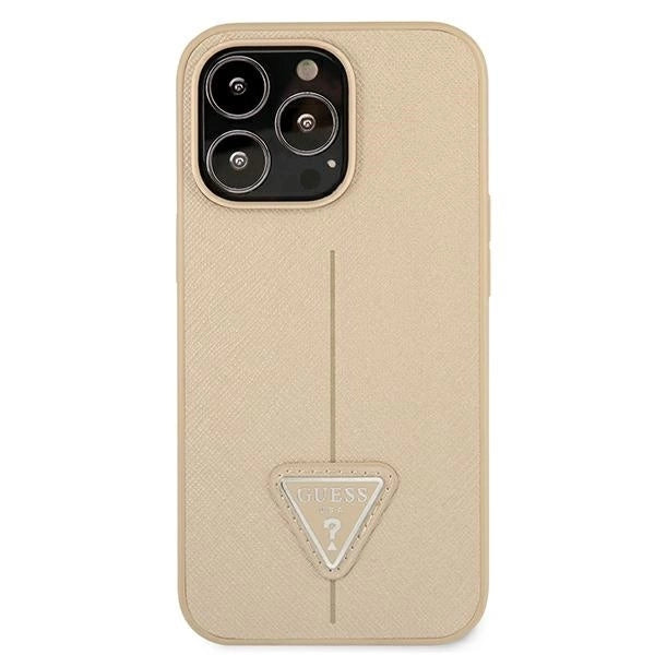 Guess GUHCP13LPSATLE iPhone 13 Pro / 13 6.1" beige/beige hardcase SaffianoTriangle Logo_2
