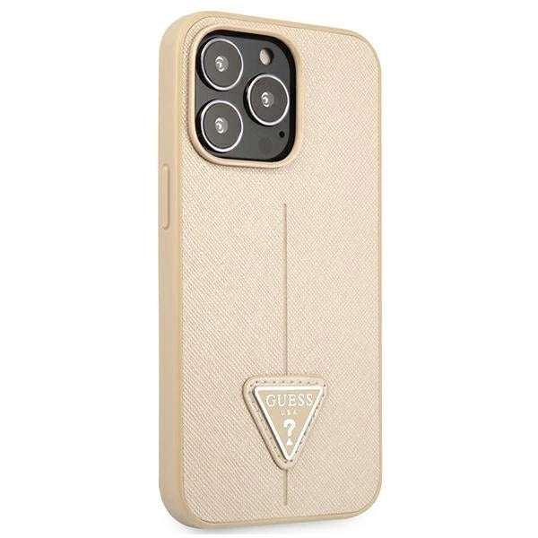 Guess GUHCP13LPSATLE iPhone 13 Pro / 13 6.1" beige/beige hardcase SaffianoTriangle Logo_3