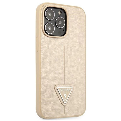 Guess GUHCP13LPSATLE iPhone 13 Pro / 13 6.1" beige/beige hardcase SaffianoTriangle Logo_3