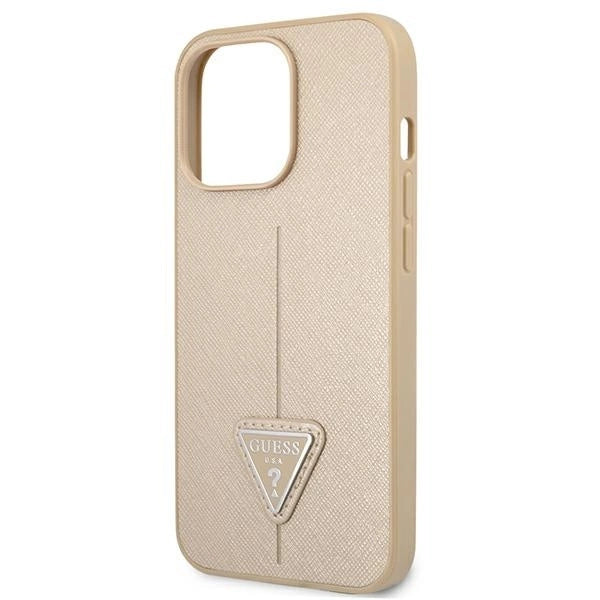 Guess GUHCP13LPSATLE iPhone 13 Pro / 13 6.1" beige/beige hardcase SaffianoTriangle Logo_5