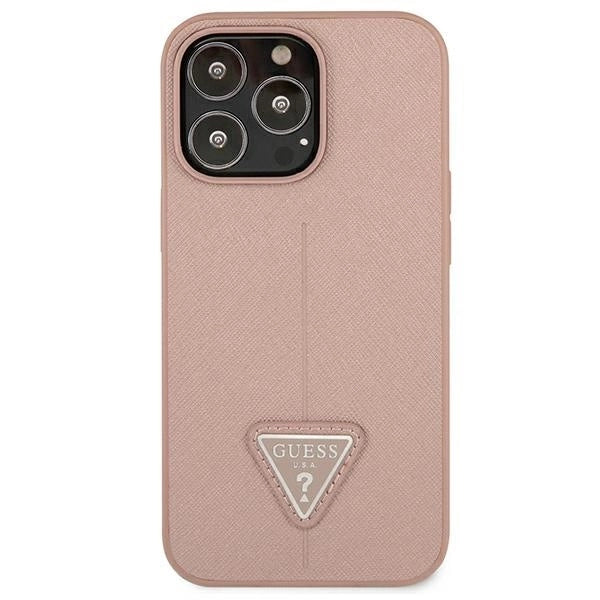 Guess GUHCP13LPSATLP iPhone 13 Pro / 13 6.1" pink/pink hardcase SaffianoTriangle Logo_2