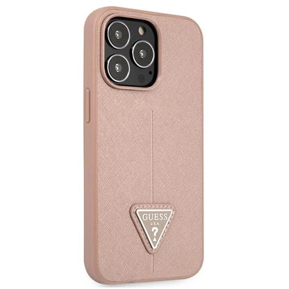 Guess GUHCP13LPSATLP iPhone 13 Pro / 13 6.1" pink/pink hardcase SaffianoTriangle Logo_3