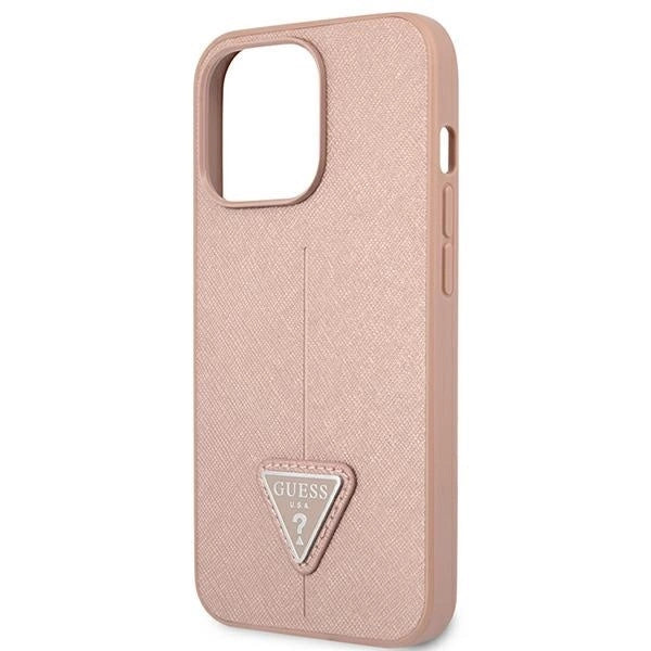 Guess GUHCP13LPSATLP iPhone 13 Pro / 13 6.1" pink/pink hardcase SaffianoTriangle Logo_5