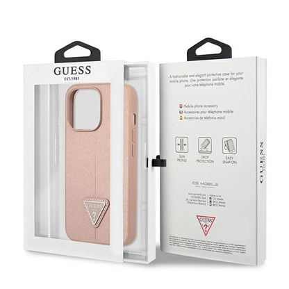 Guess GUHCP13LPSATLP iPhone 13 Pro / 13 6.1" pink/pink hardcase SaffianoTriangle Logo_7