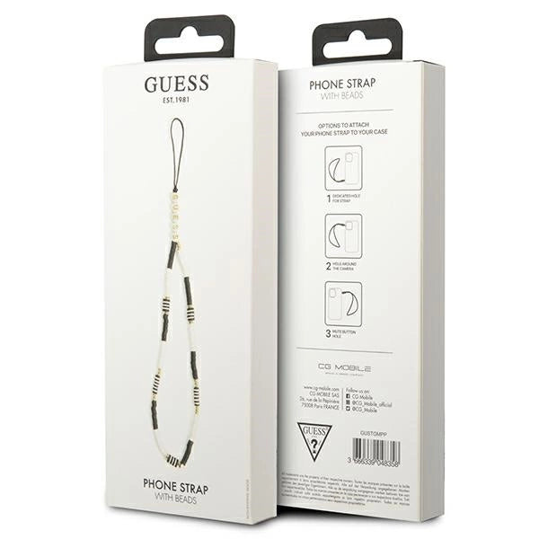 Guess pendant GUSTBCKH Phone Strap black-white/black-white Heishi Beads_2