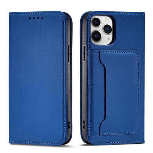 Magnet Card Case for iPhone 12 Pro cover card wallet card stand blue_0