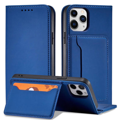 Magnet Card Case for iPhone 12 Pro cover card wallet card stand blue_1