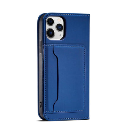 Magnet Card Case for iPhone 12 Pro cover card wallet card stand blue_5