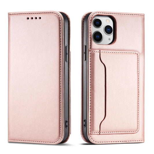 Magnet Card Case for iPhone 12 Pro Pouch Card Wallet Card Stand Pink_0
