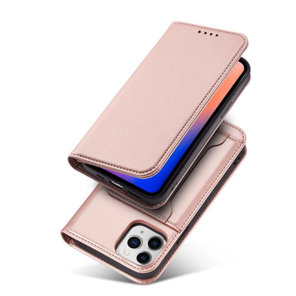 Magnet Card Case for iPhone 12 Pro Pouch Card Wallet Card Stand Pink_2